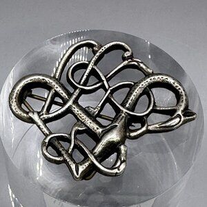 Scandinavian Viking Urnes Gelmir Brooch 830 Silver GP Trollaskogur Serpent Pin